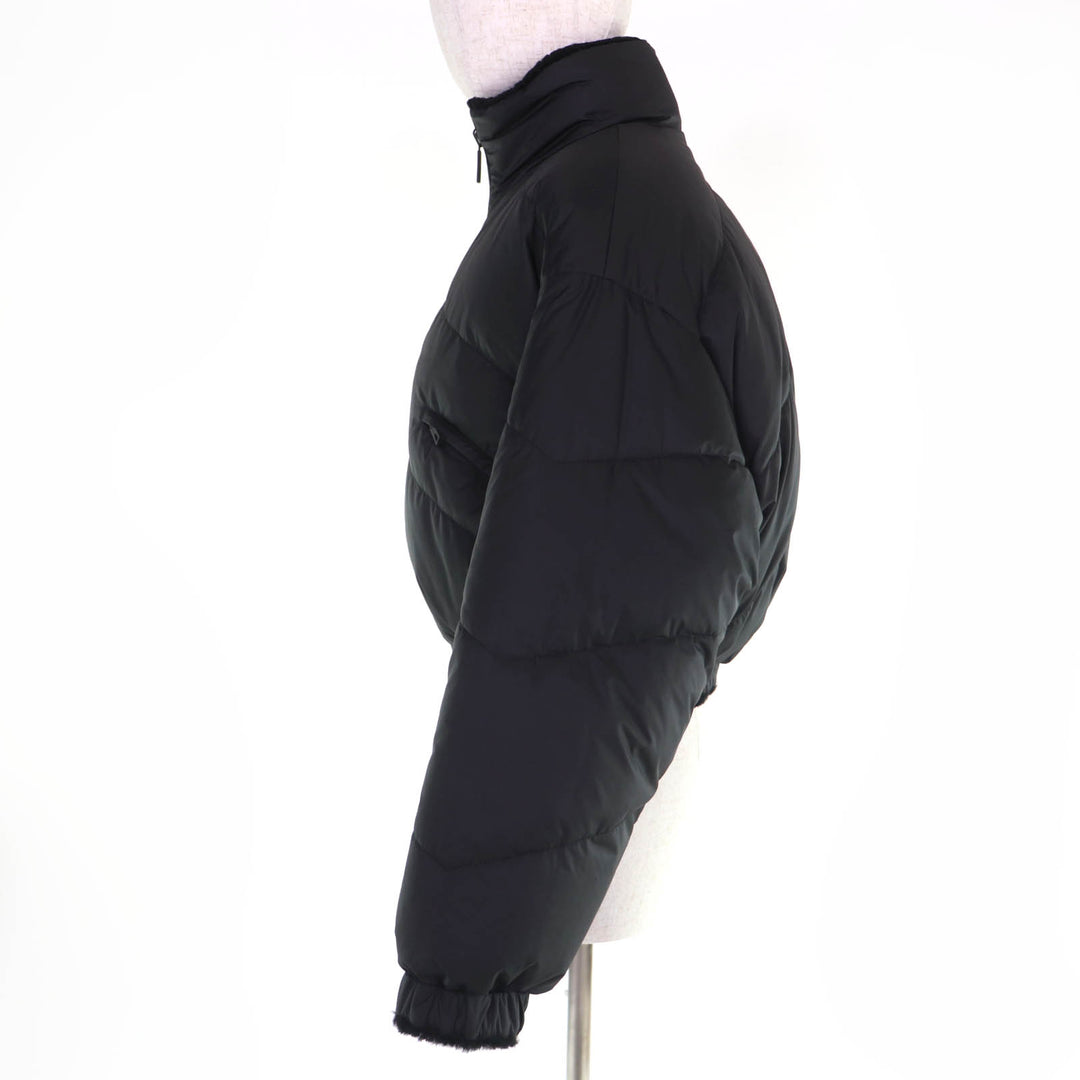 Pristine HERMES Down jacket Reversible lambskin shearling cropped pants black 38
