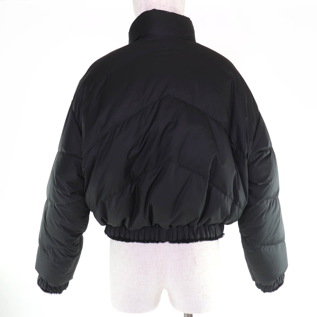 Pristine HERMES Down jacket Reversible lambskin shearling cropped pants black 38