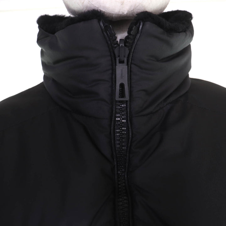Pristine HERMES Down jacket Reversible lambskin shearling cropped pants black 38