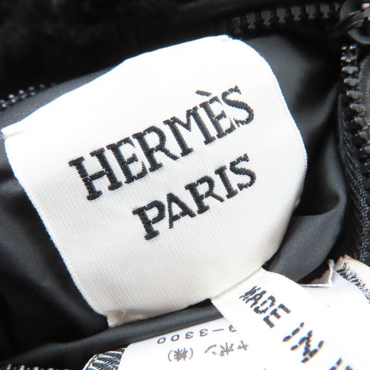 Pristine HERMES Down jacket Reversible lambskin shearling cropped pants black 38