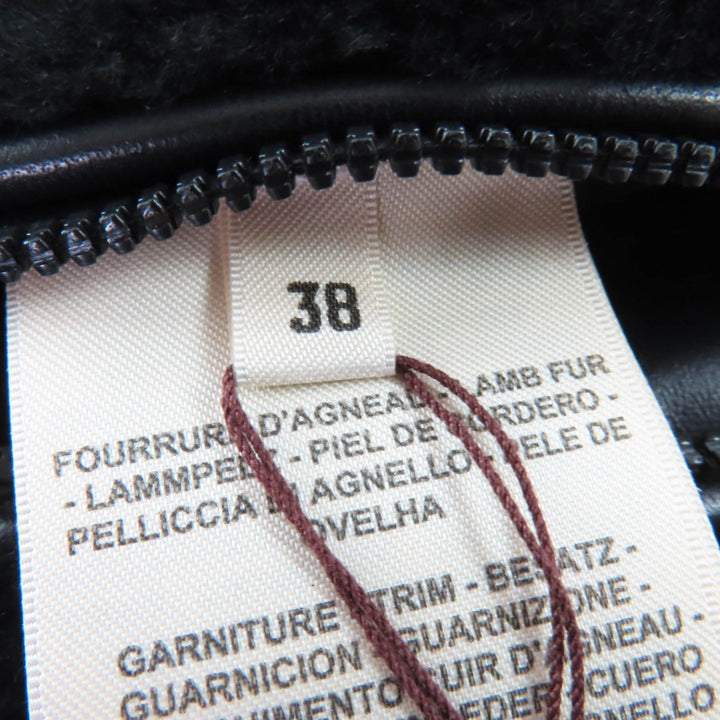Pristine HERMES Down jacket Reversible lambskin shearling cropped pants black 38