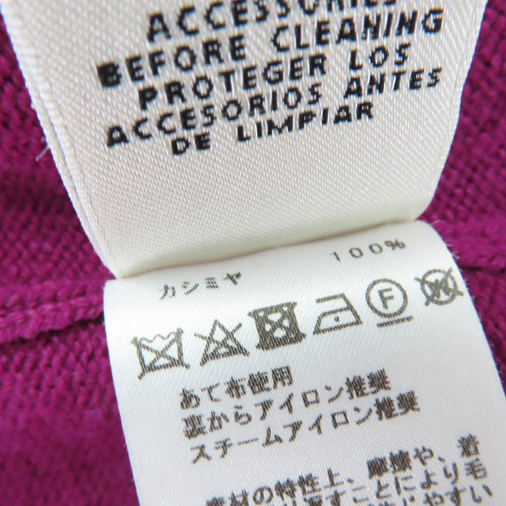 Great HERMES Short sleeve knit H Logo Metal purple cashmere Women 34