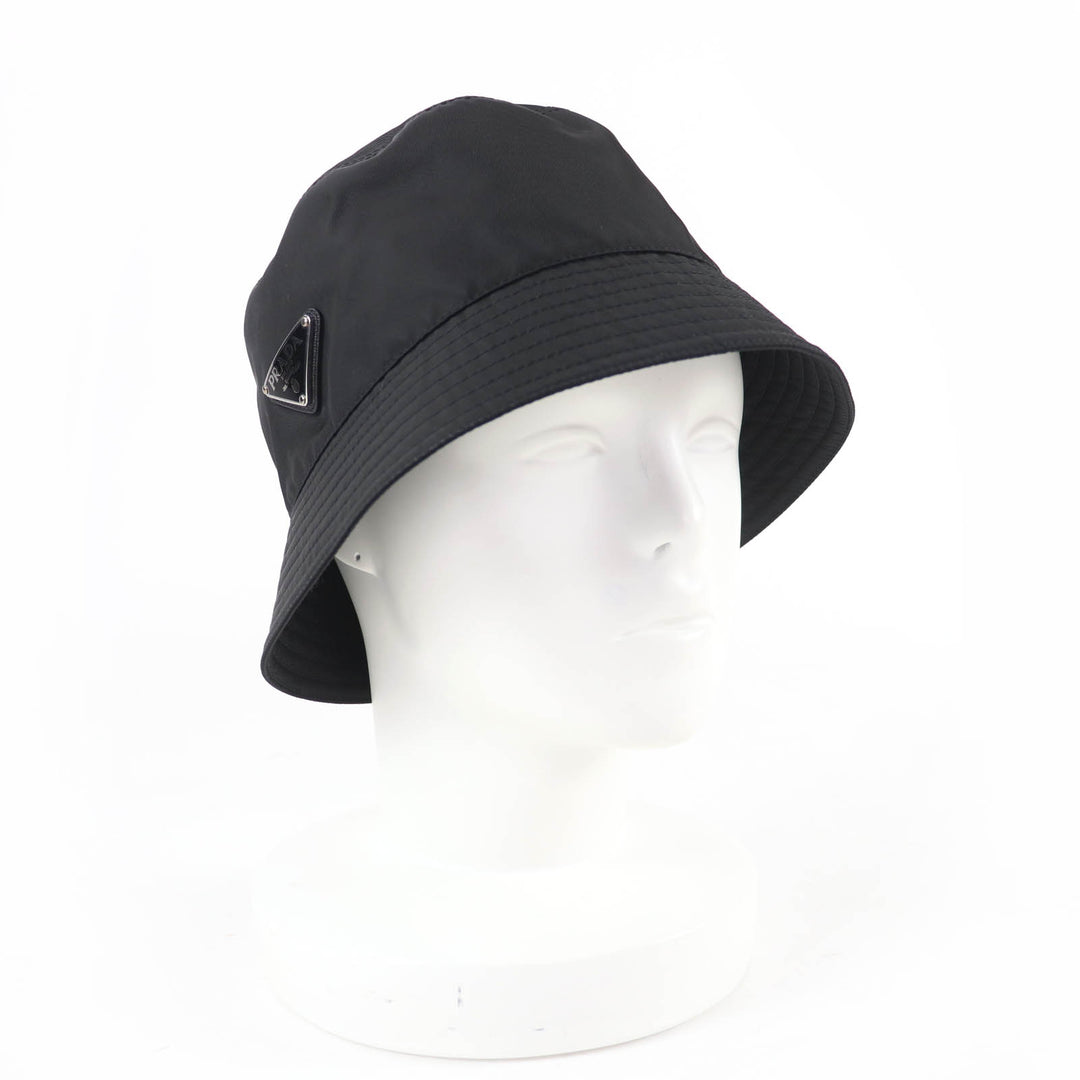 Excellent PRADA hat RE-NYLON Triangle with logo Bucket black Women S 1HC137