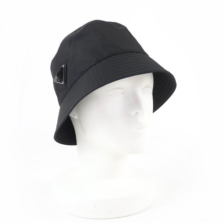 Excellent PRADA hat RE-NYLON Triangle with logo Bucket black Women S 1HC137