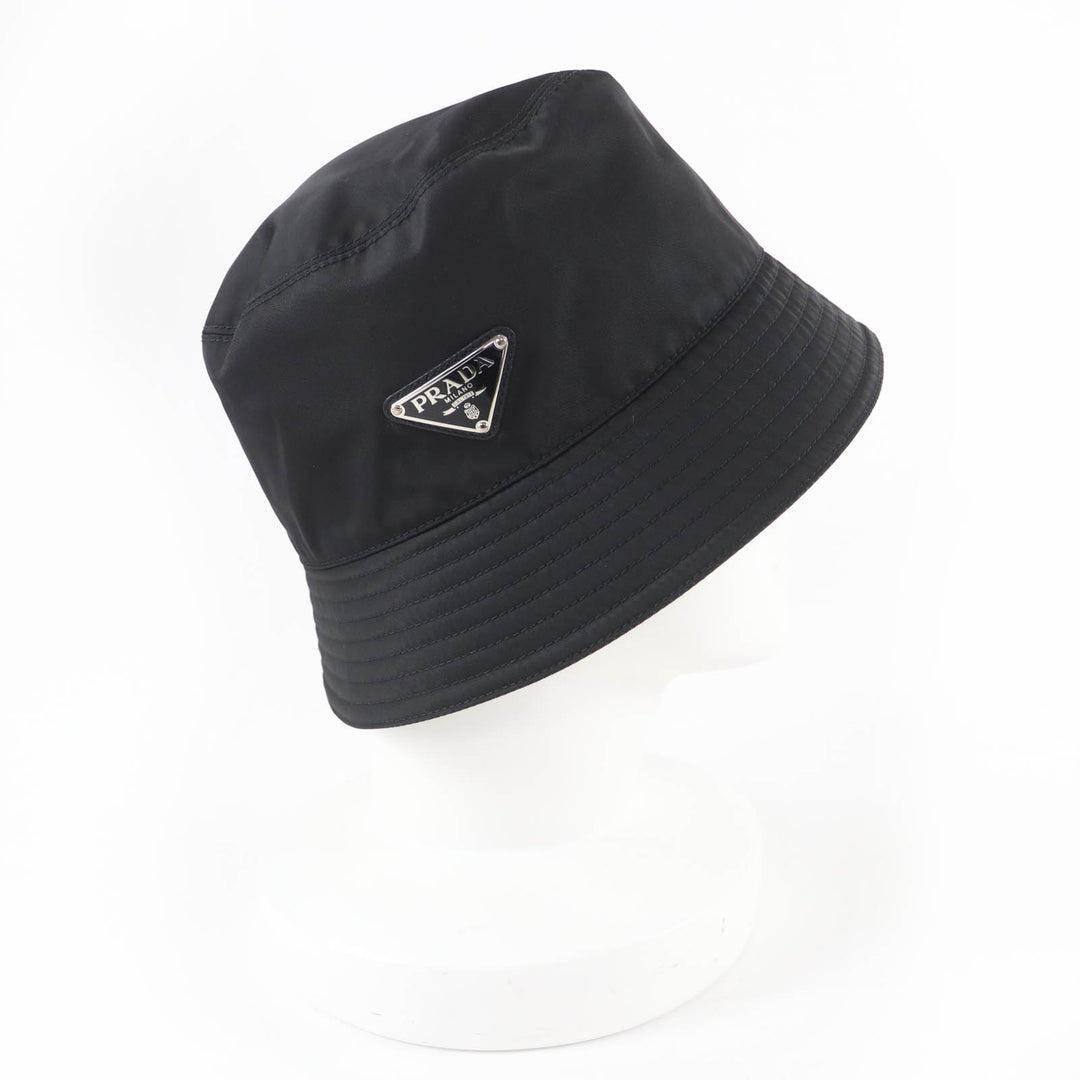 Excellent PRADA hat RE-NYLON Triangle with logo Bucket black Women S 1HC137