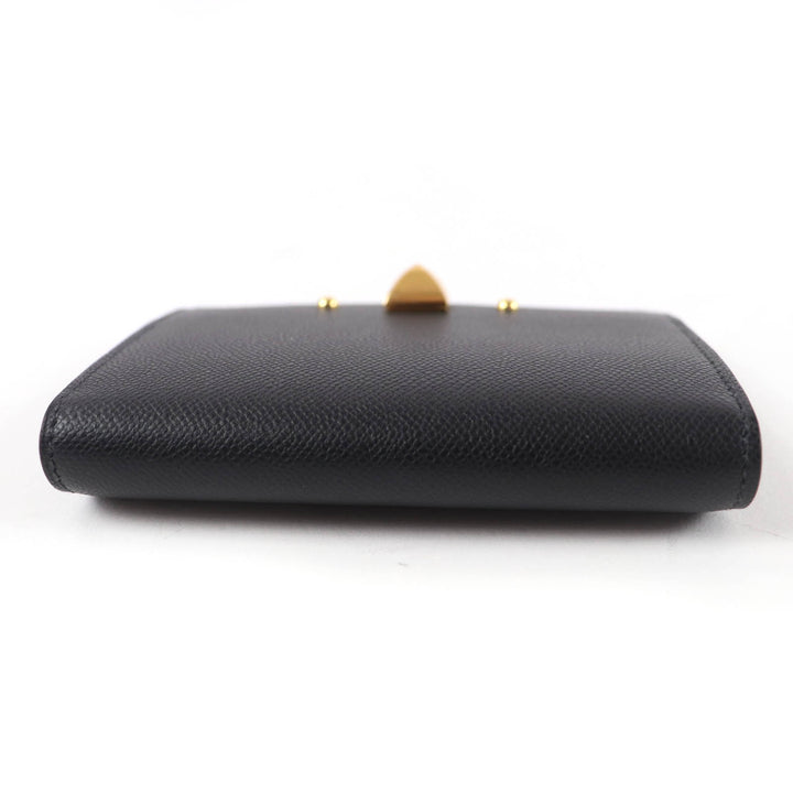 Pristine HERMES Card Case Medall Card Case Medor Metal black Vaugham Leather