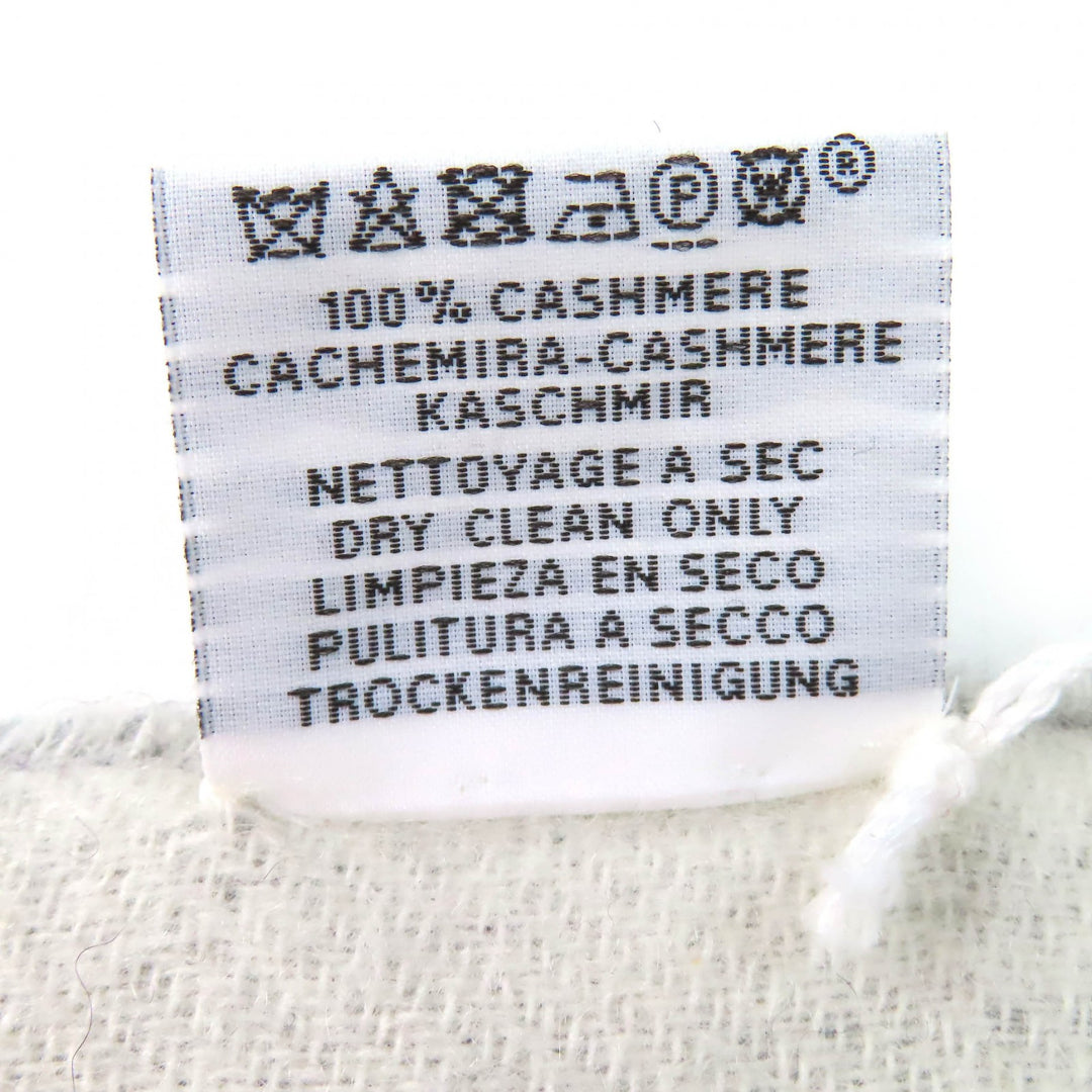 Excellent HERMES shawl Logo embroidered double-faced fringe cashmere H259130S