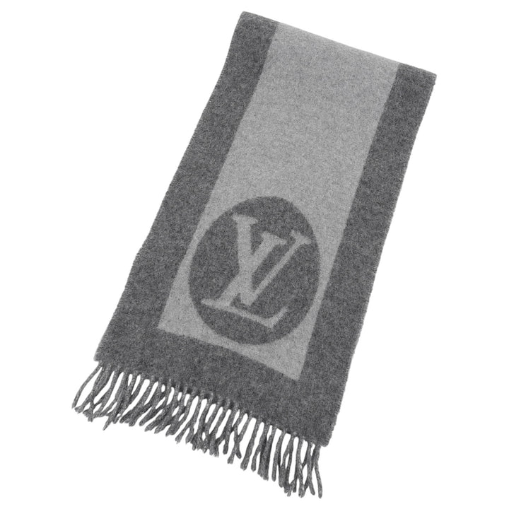 Great LOUIS VUITTON Scarf Echalpe Cardiff gray wool Women M70484