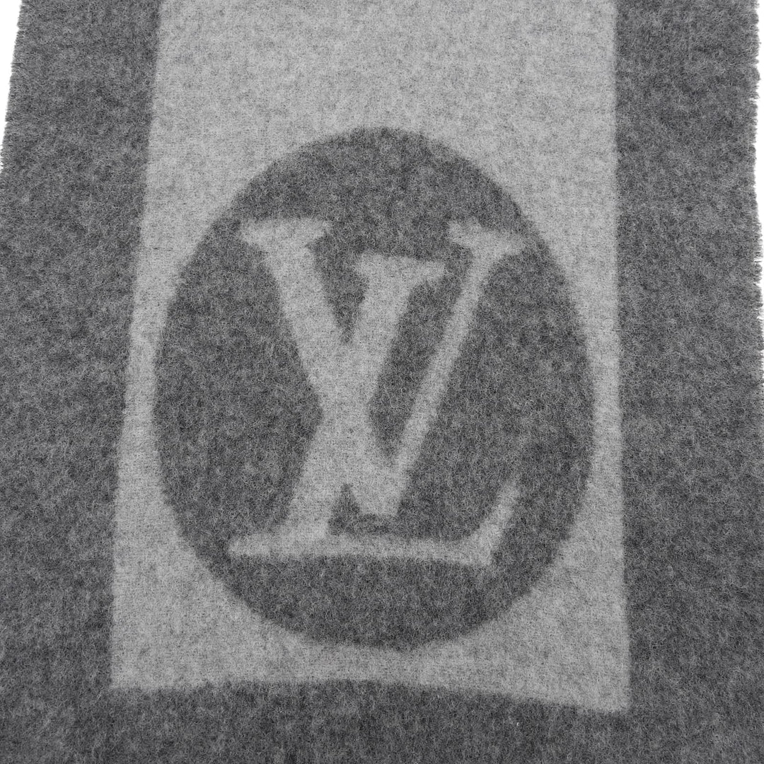 Great LOUIS VUITTON Scarf Echalpe Cardiff gray wool Women M70484