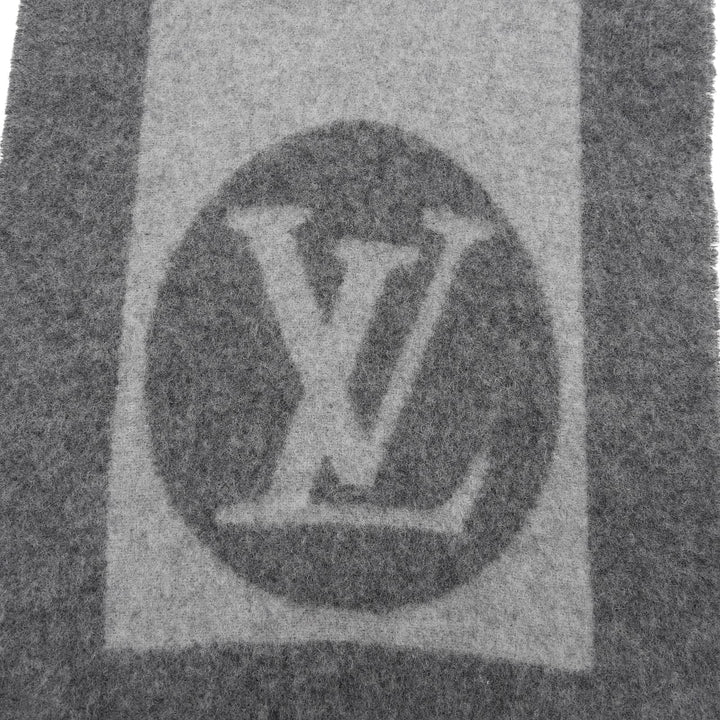 Great LOUIS VUITTON Scarf Echalpe Cardiff gray wool Women M70484