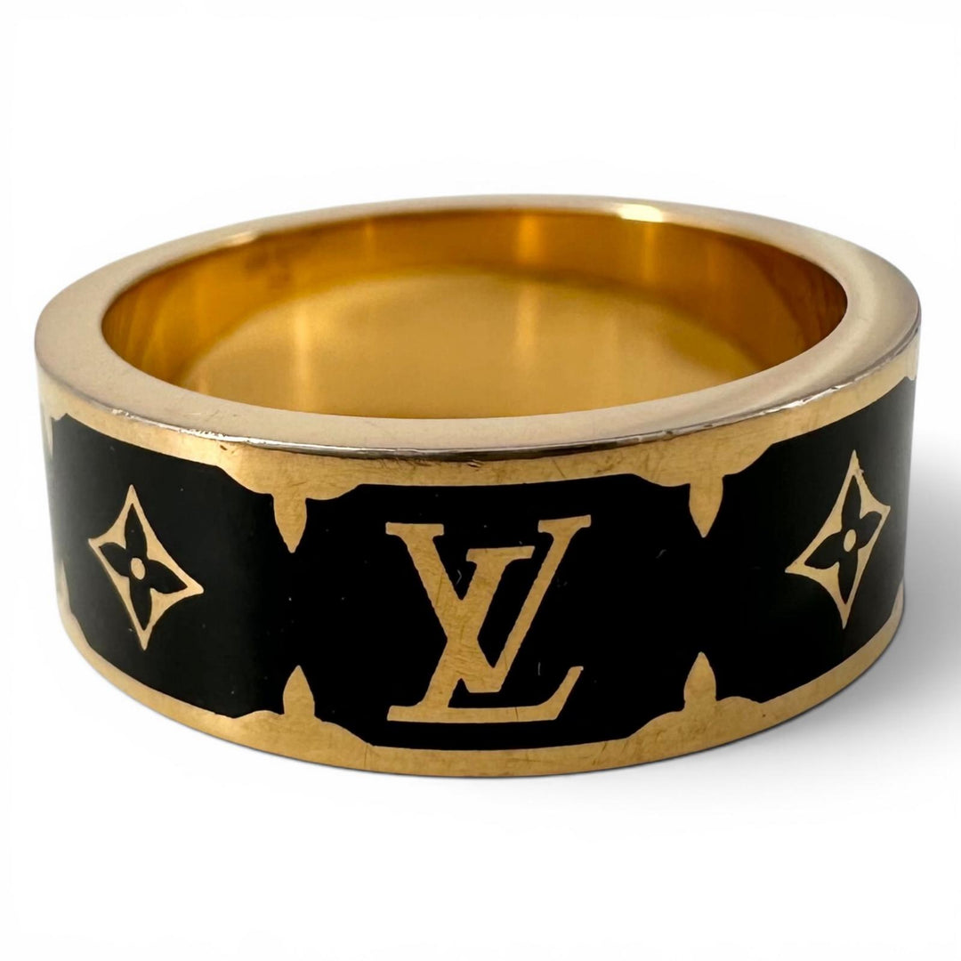 Great LOUIS VUITTON Ring Ring Nano Gram Enamel gold metal Women L M1568L