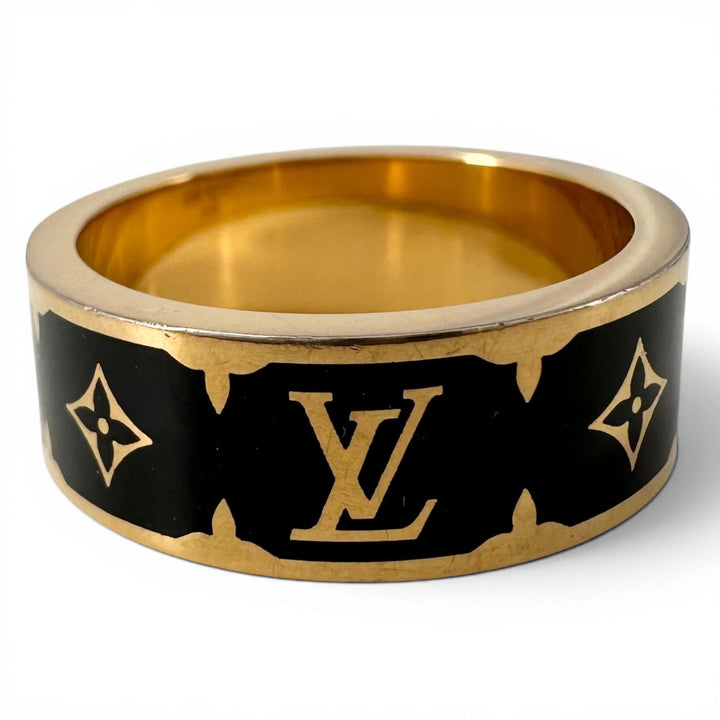 Great LOUIS VUITTON Ring Ring Nano Gram Enamel gold metal Women L M1568L