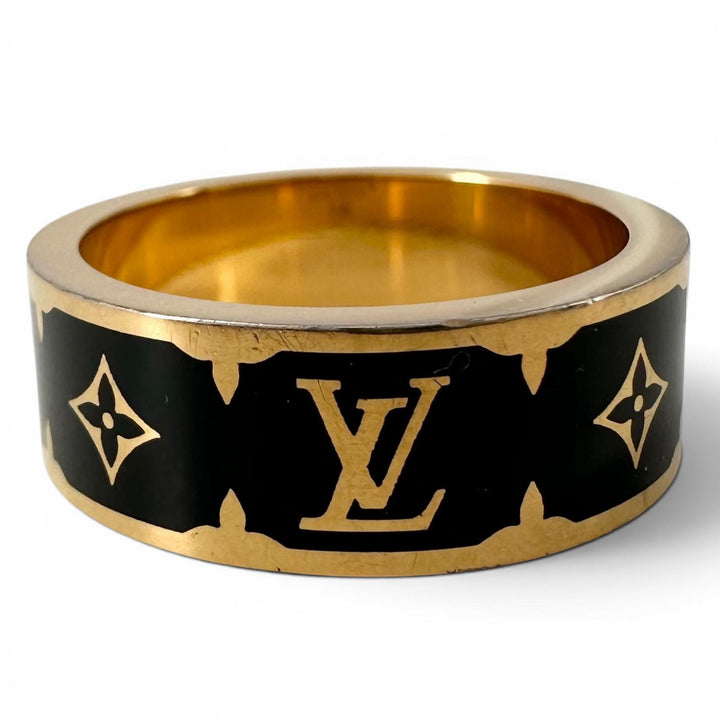 Great LOUIS VUITTON Ring Ring Nano Gram Enamel gold metal Women L M1568L