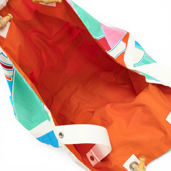 Excellent HERMES Tote Bag Cabas Drapeaux au vent Multi cotton Women
