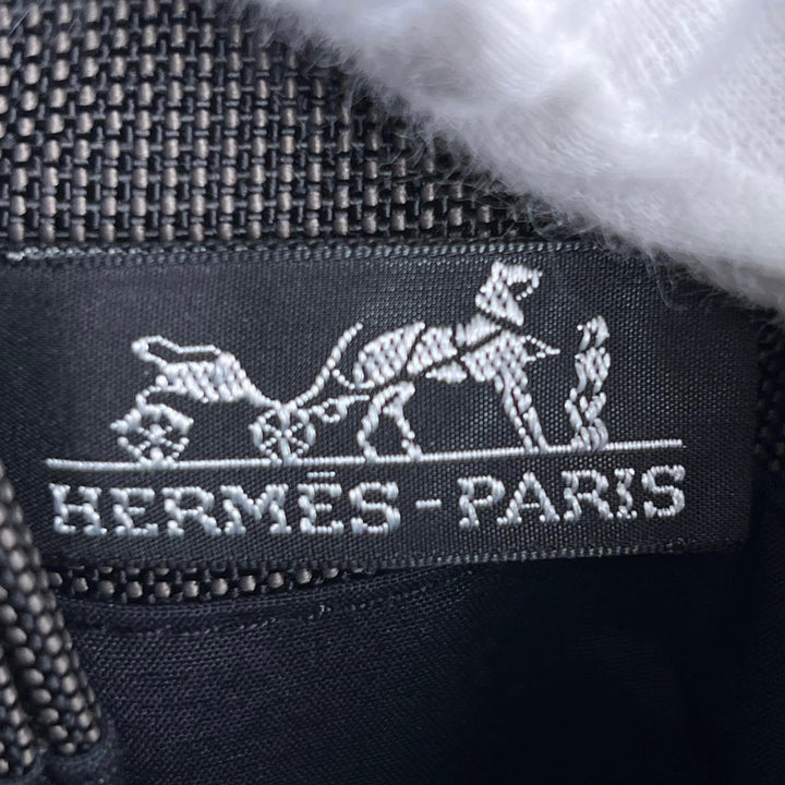 Excellent HERMES Shoulder Bag Her Line Pochette H Logo Square Sacoche gray