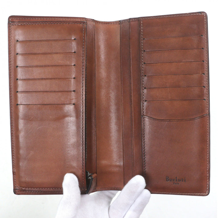 Very Good Berluti Purse Gaspard Bifold Wallet Brown leather mens