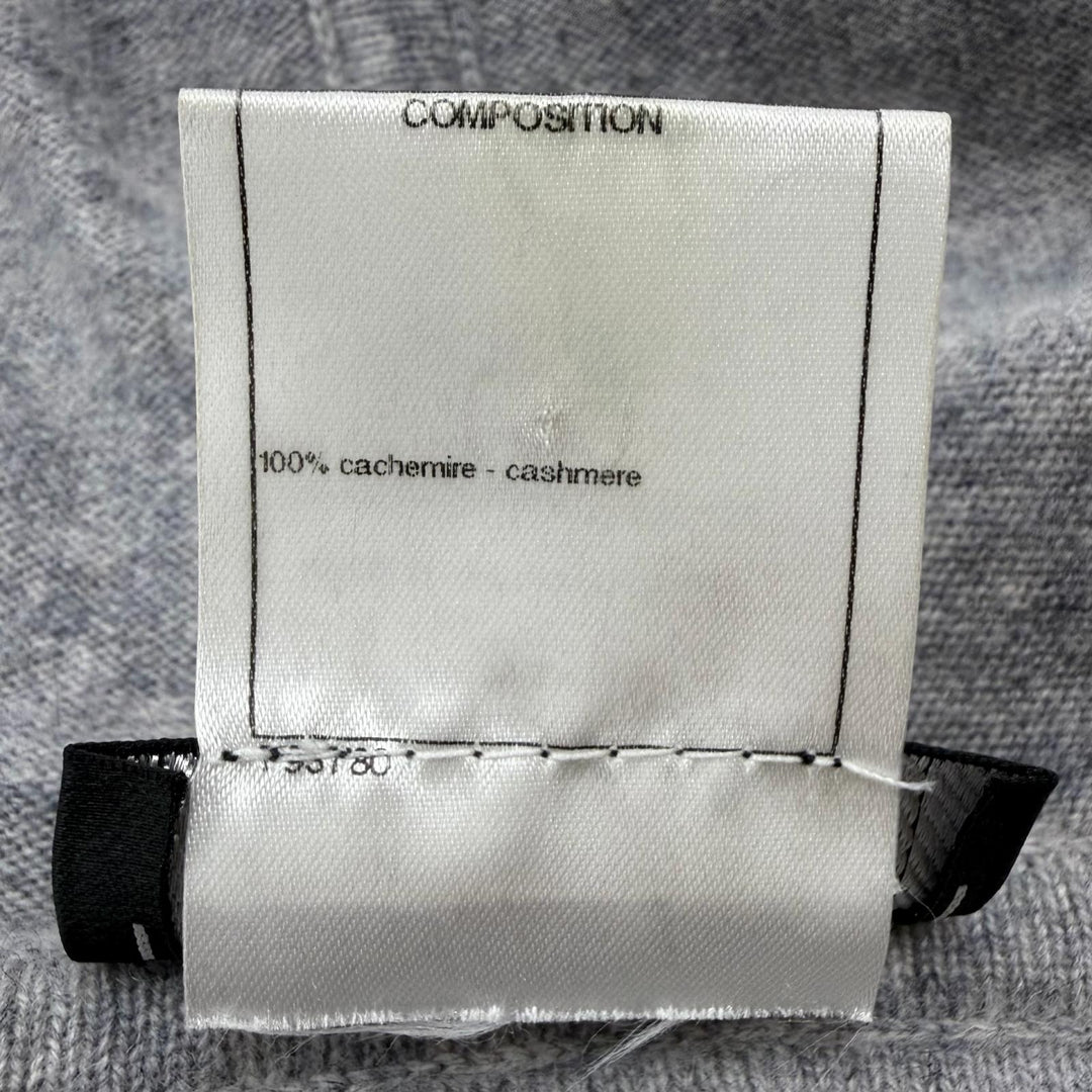 Great CHANEL hoodie gray cashmere Women 46 P39408