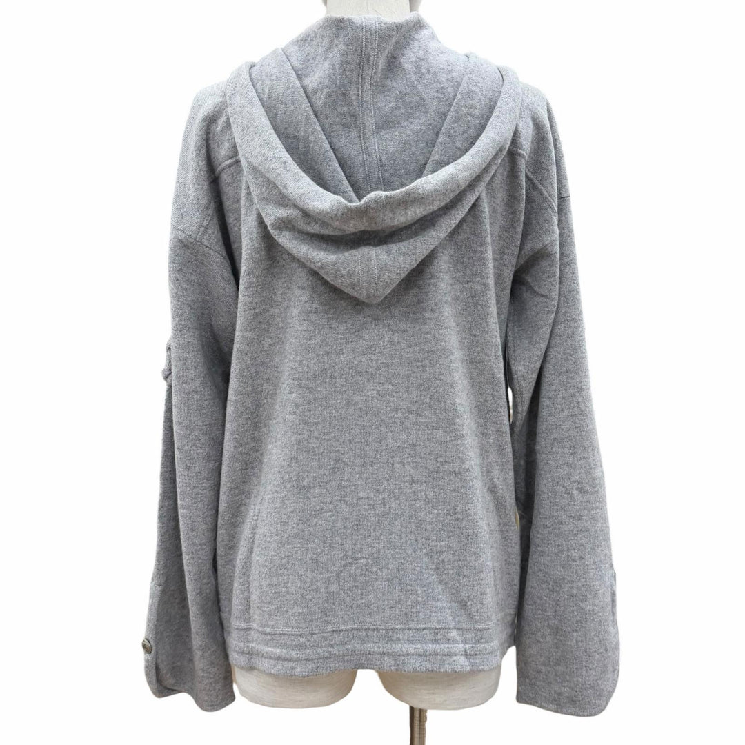 Great CHANEL hoodie gray cashmere Women 46 P39408