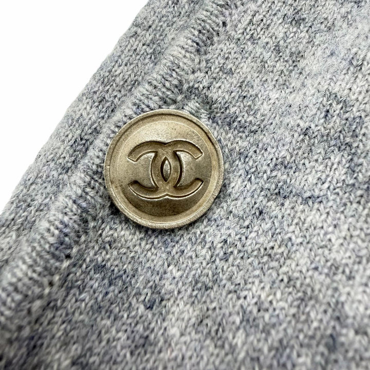 Great CHANEL hoodie gray cashmere Women 46 P39408