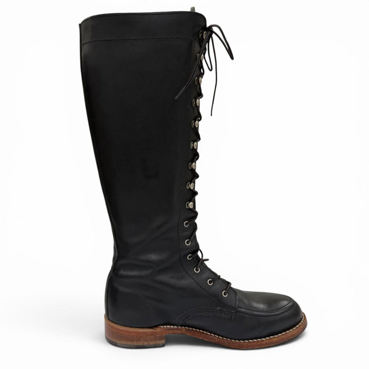 Very Good RED WING Knee-high boots Lace-up Gloria Leather black Women 3385