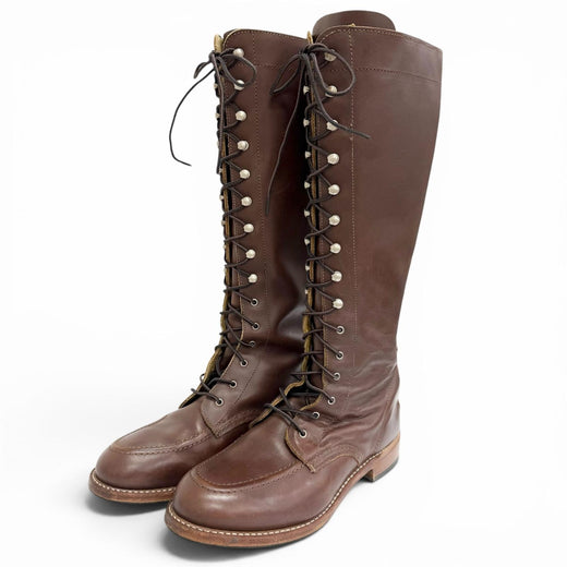 Very Good RED WING Knee-high boots GLORIA lace-up leather Brown leather 3386