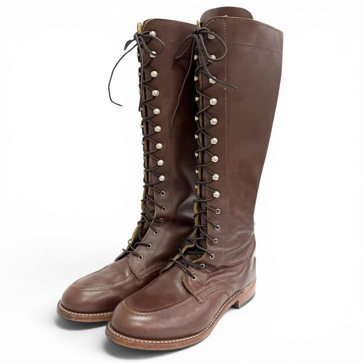 Very Good RED WING Knee-high boots GLORIA lace-up leather Brown leather 3386