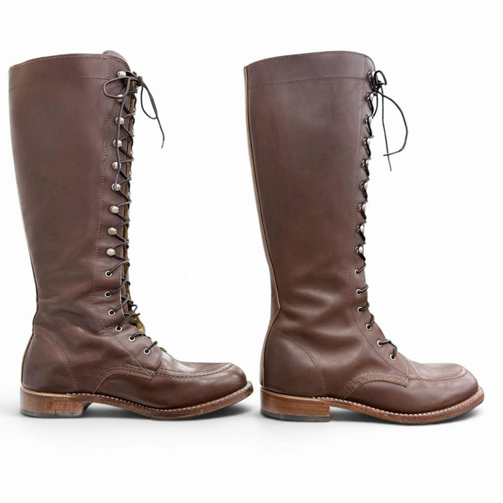 Very Good RED WING Knee-high boots GLORIA lace-up leather Brown leather 3386
