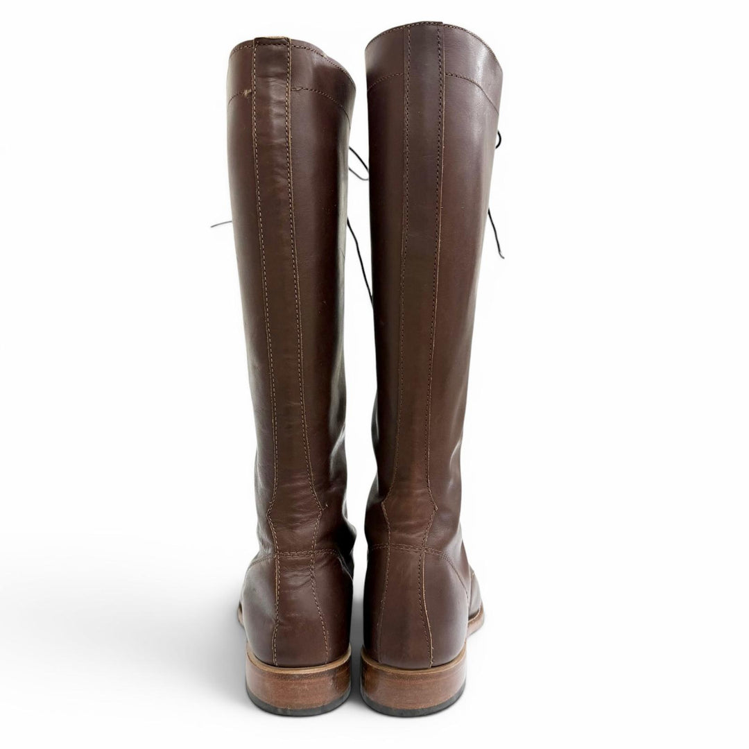 Very Good RED WING Knee-high boots GLORIA lace-up leather Brown leather 3386