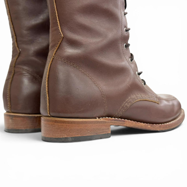 Very Good RED WING Knee-high boots GLORIA lace-up leather Brown leather 3386