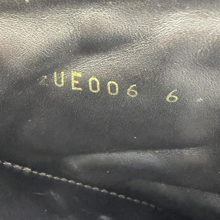 Great PRADA Ankle boots triangle logo triangle plate black leather mens 6 2UE006