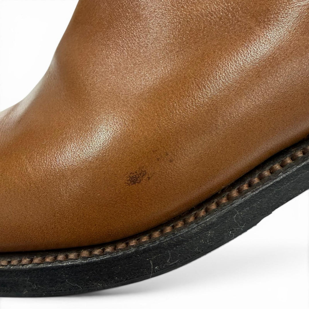Great J.M WESTON short boots 794 Belted Jodhpurs Brown leather Women 4 308430