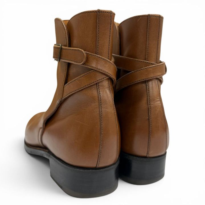 Great J.M WESTON short boots 794 Belted Jodhpurs Brown leather Women 4 308430