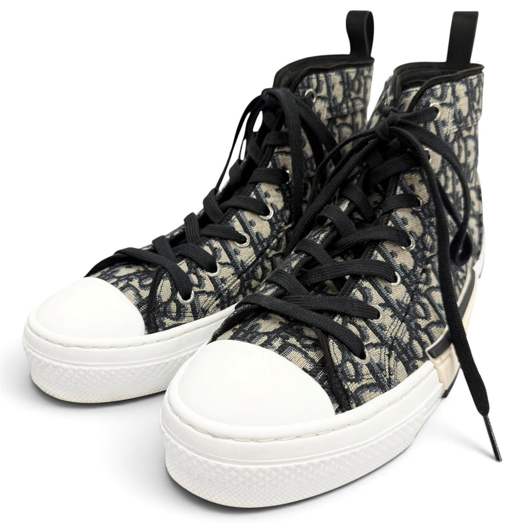 Great DIOR High cut sneakers Navy canvas mens 42.5 3SH126ZSA