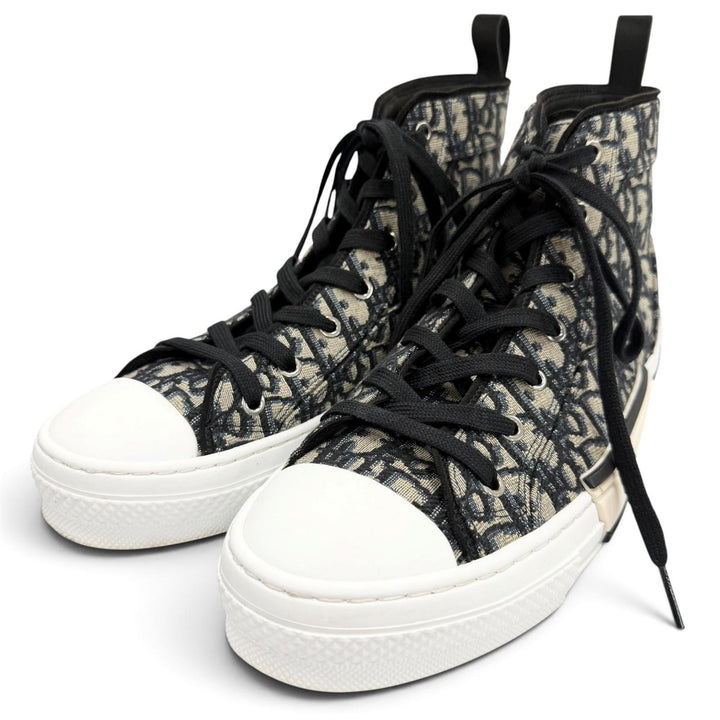 Great DIOR High cut sneakers Navy canvas mens 42.5 3SH126ZSA