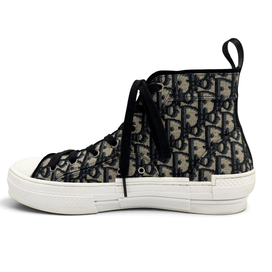 Great DIOR High cut sneakers Navy canvas mens 42.5 3SH126ZSA
