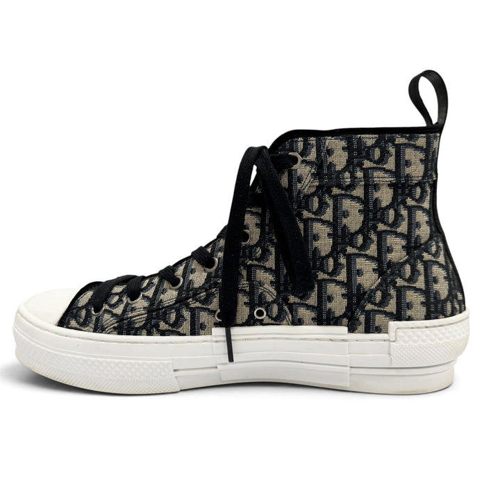 Great DIOR High cut sneakers Navy canvas mens 42.5 3SH126ZSA