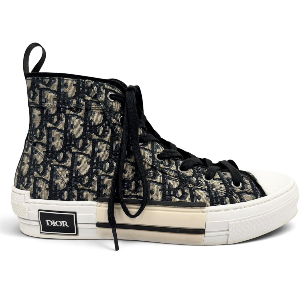 Great DIOR High cut sneakers Navy canvas mens 42.5 3SH126ZSA