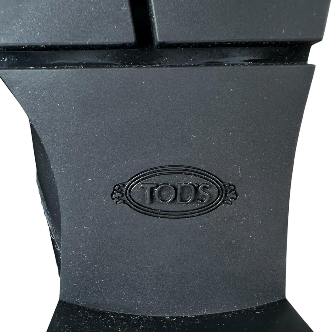Excellent TOD’S boots Long biker boots with buckles black leather Women 36