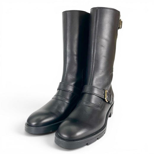 Excellent TOD’S boots Long biker boots with buckles black leather Women 36