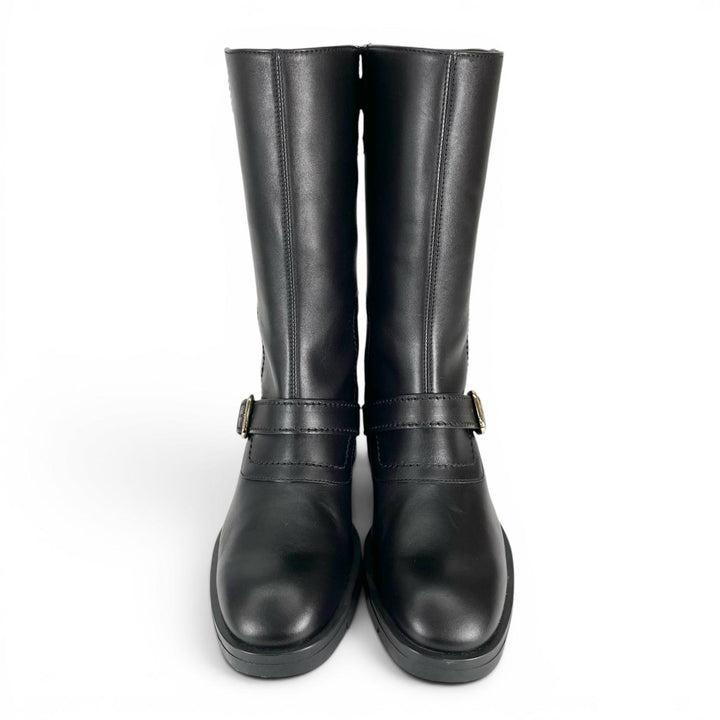 Excellent TOD’S boots Long biker boots with buckles black leather Women 36