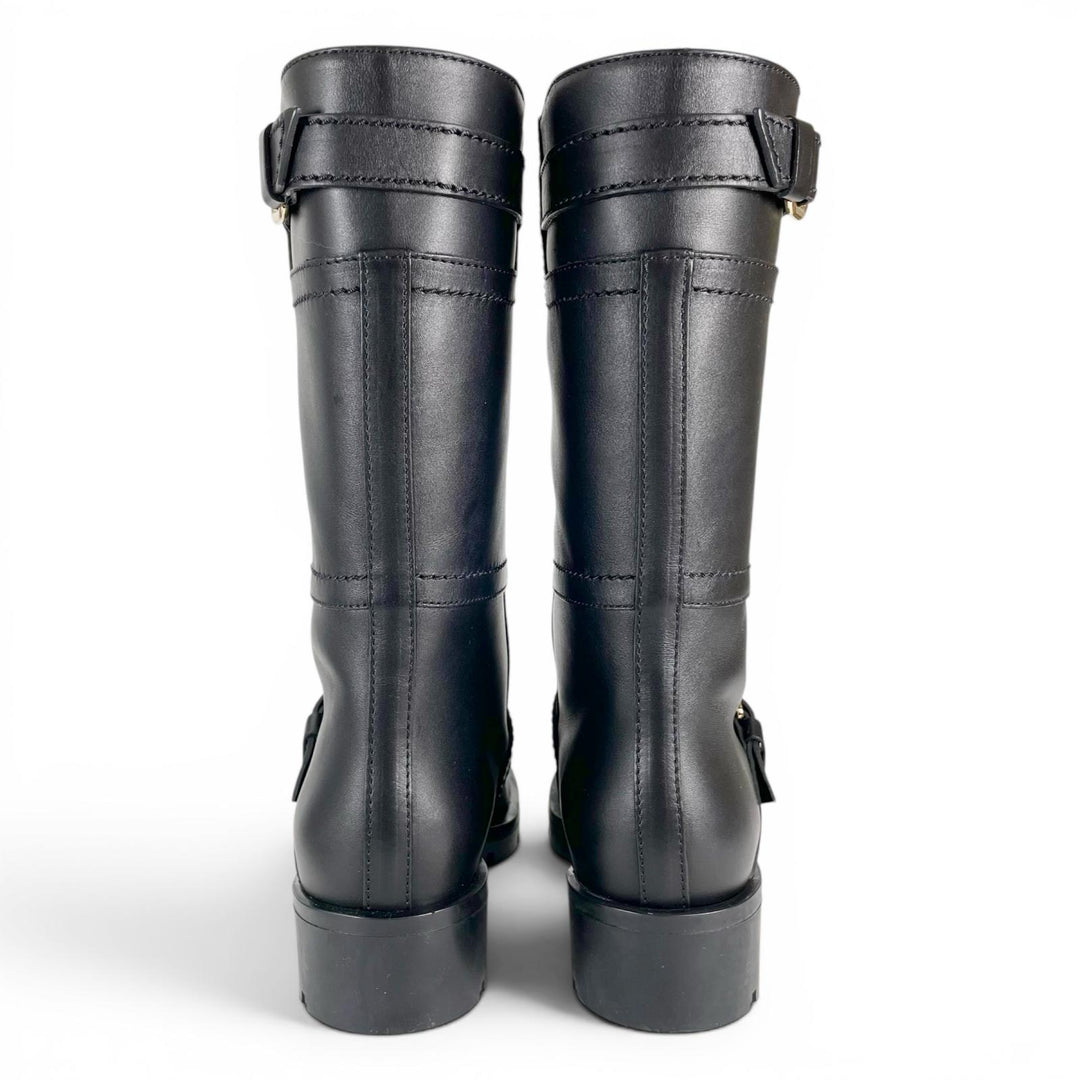 Excellent TOD’S boots Long biker boots with buckles black leather Women 36