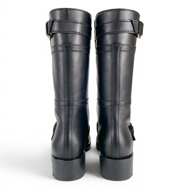 Excellent TOD’S boots Long biker boots with buckles black leather Women 36