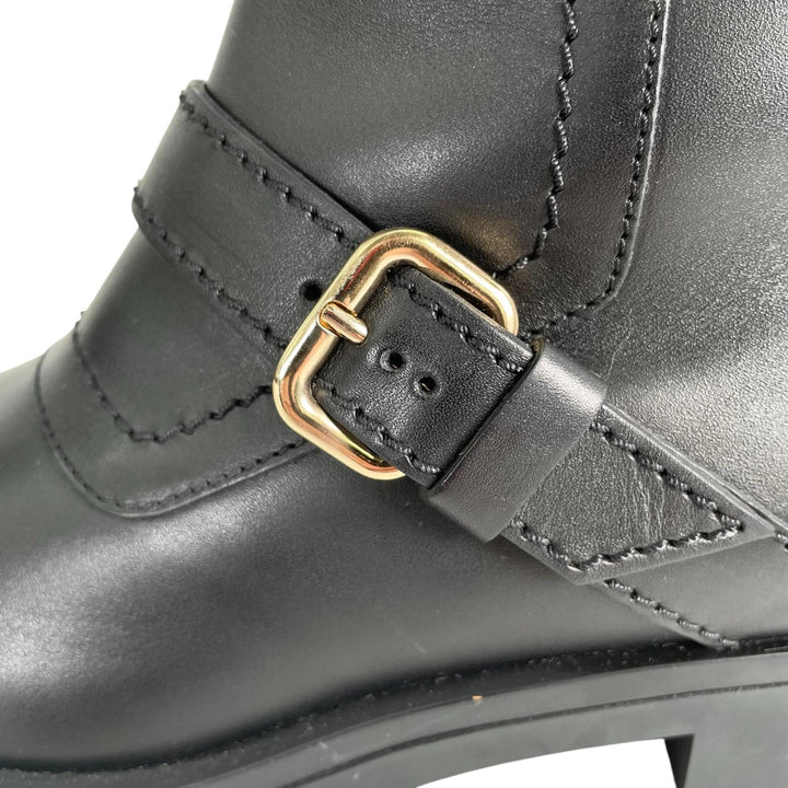 Excellent TOD’S boots Long biker boots with buckles black leather Women 36