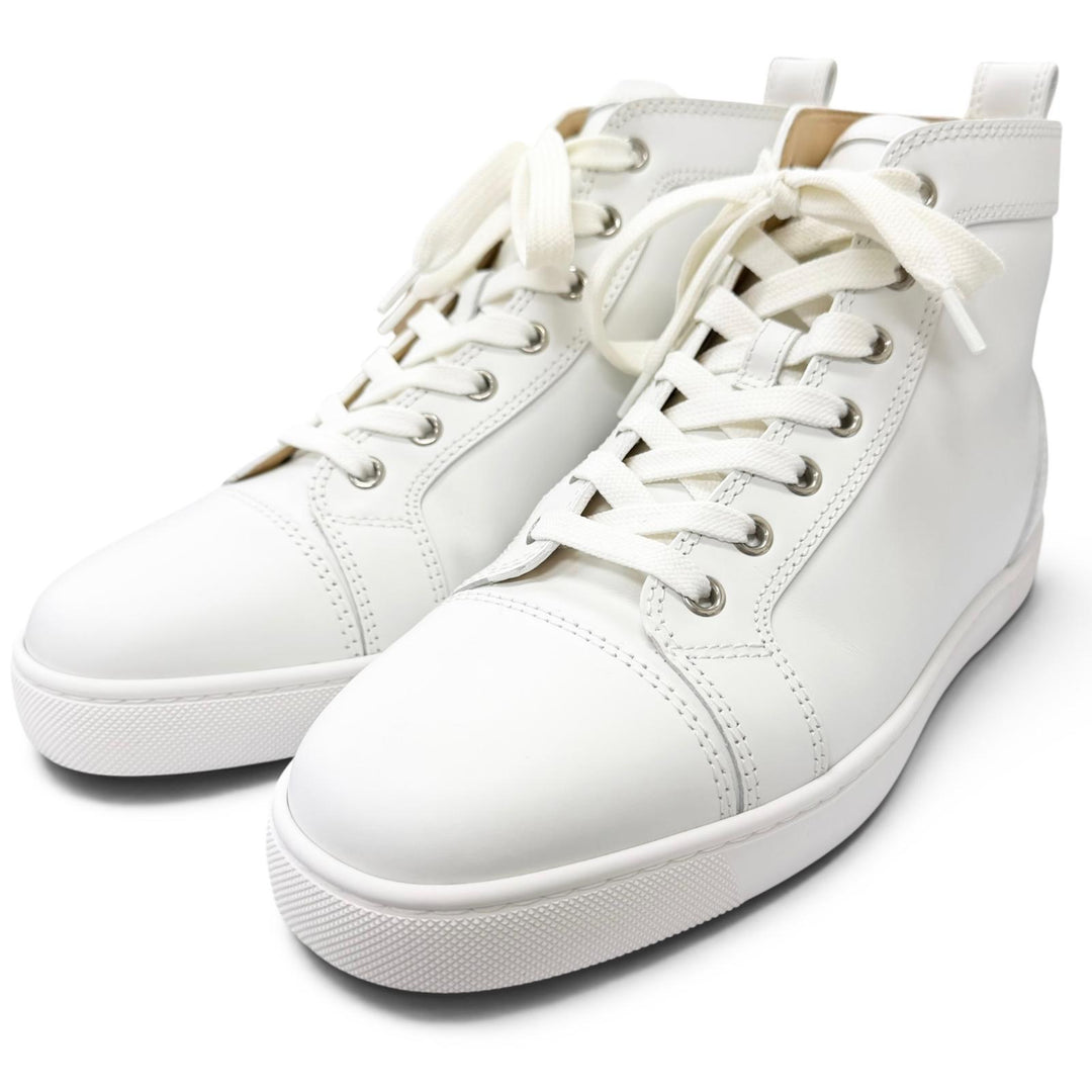 Excellent Christian Louboutin High cut sneakers Lewis Flat white leather