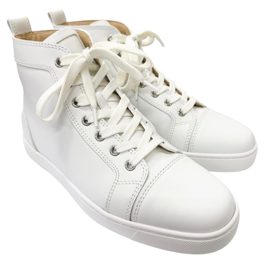 Excellent Christian Louboutin High cut sneakers Lewis Flat white leather