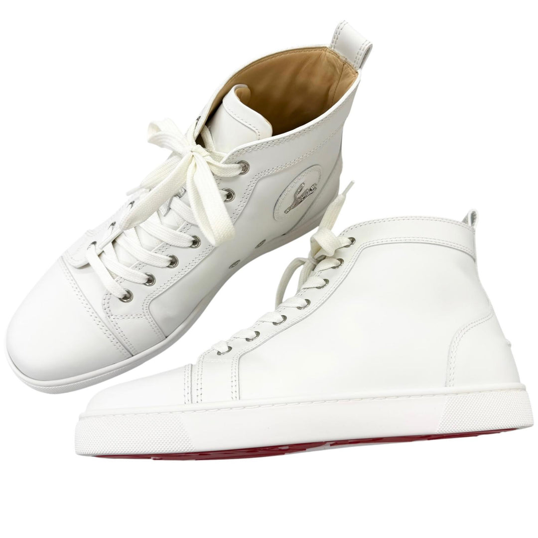 Excellent Christian Louboutin High cut sneakers Lewis Flat white leather