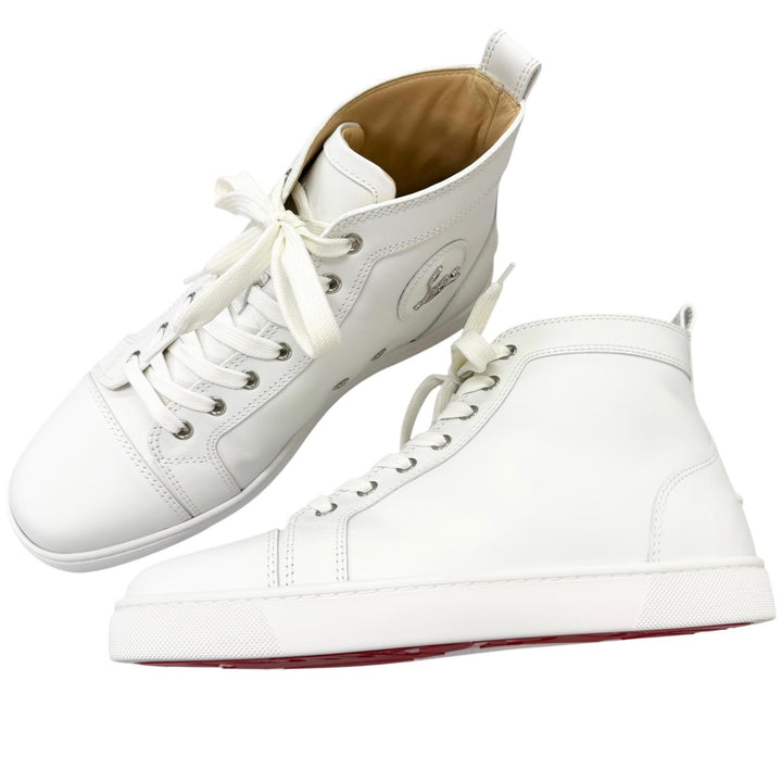 Excellent Christian Louboutin High cut sneakers Lewis Flat white leather