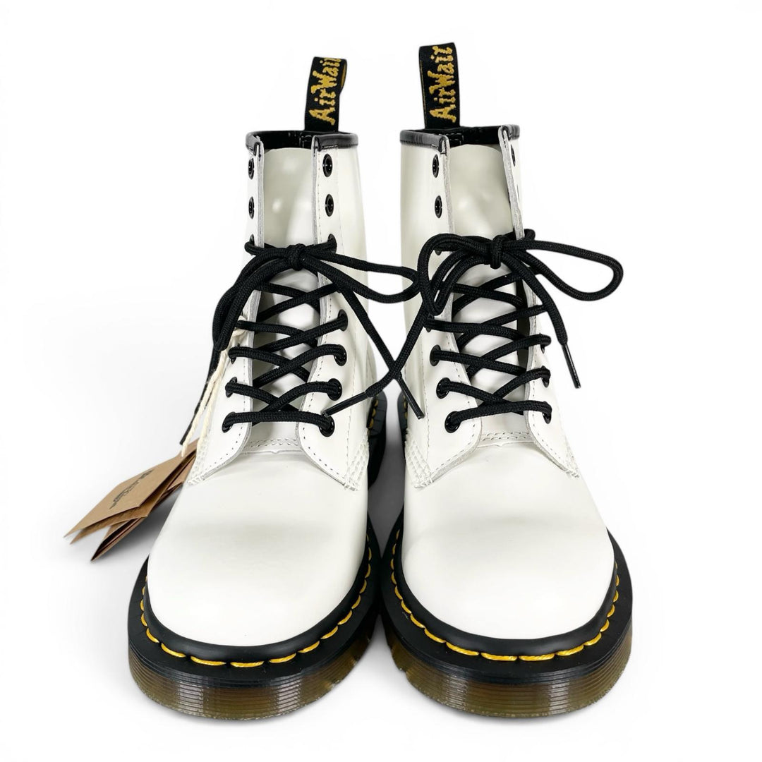 Pristine Dr.Martens boots 1460 Yellow stitch 8-hole white Women 11822100