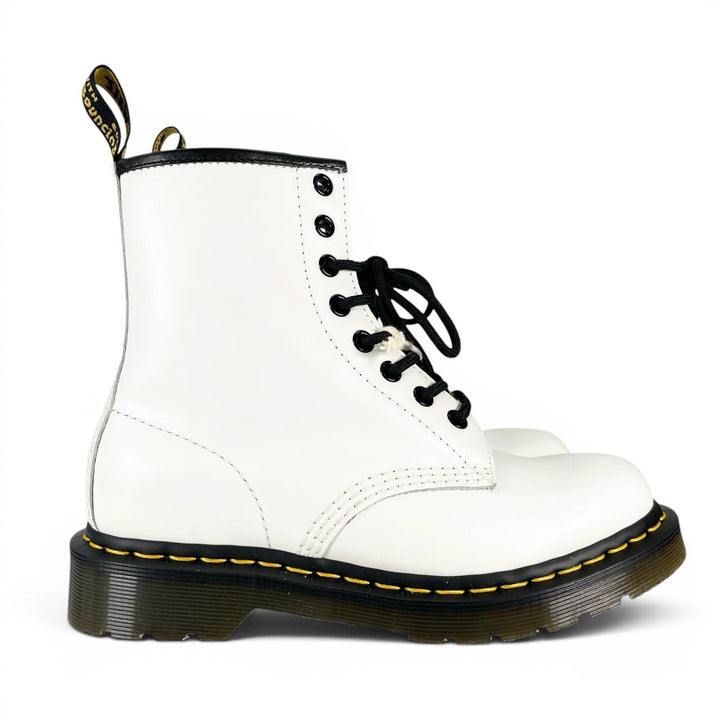 Pristine Dr.Martens boots 1460 Yellow stitch 8-hole white Women 11822100