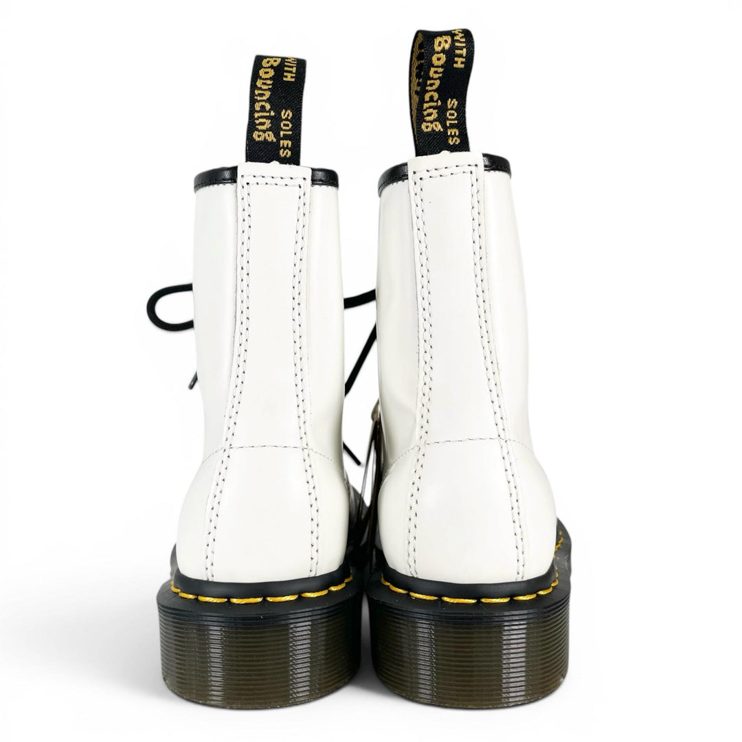Pristine Dr.Martens boots 1460 Yellow stitch 8-hole white Women 11822100